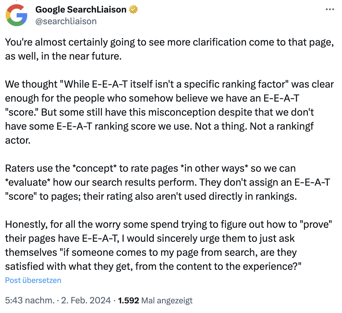 Danny Sullivan von Google erklärt EEAT