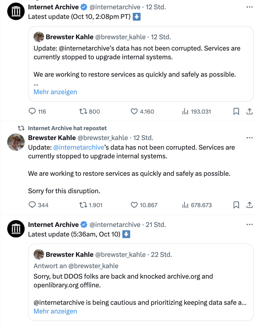 Internet Archive ist offline