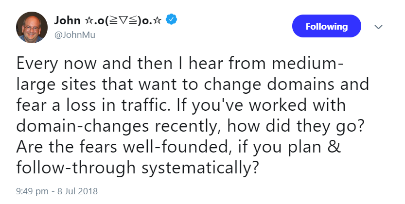 Domaninwechsel: Google fragt Webmaster nach ihren Erfahrungen