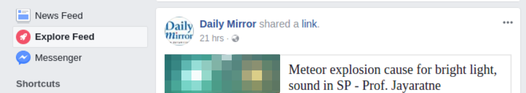 Facebook Explore-Feed Desktop