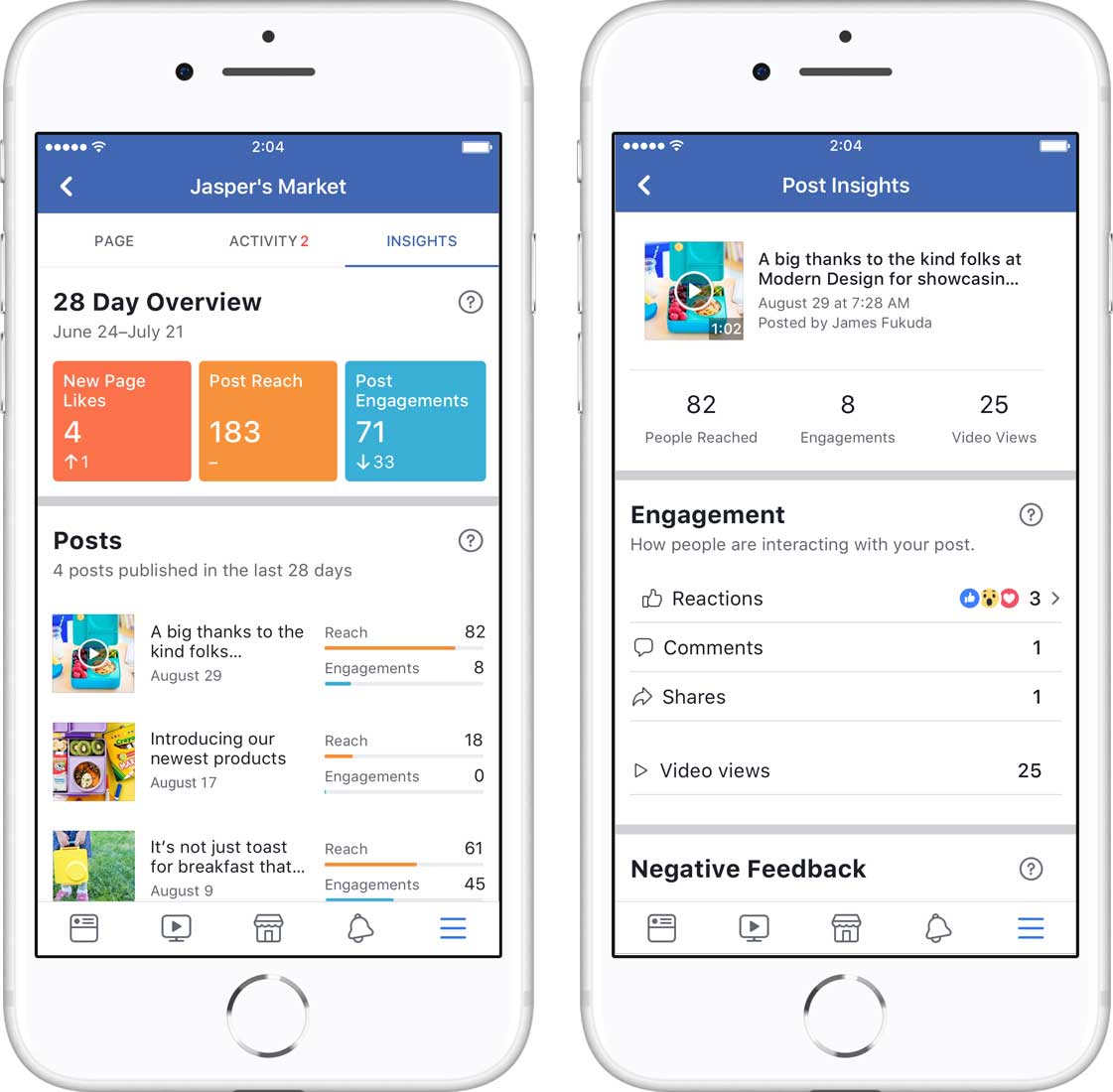 Facebook Insights: neue Darstellung