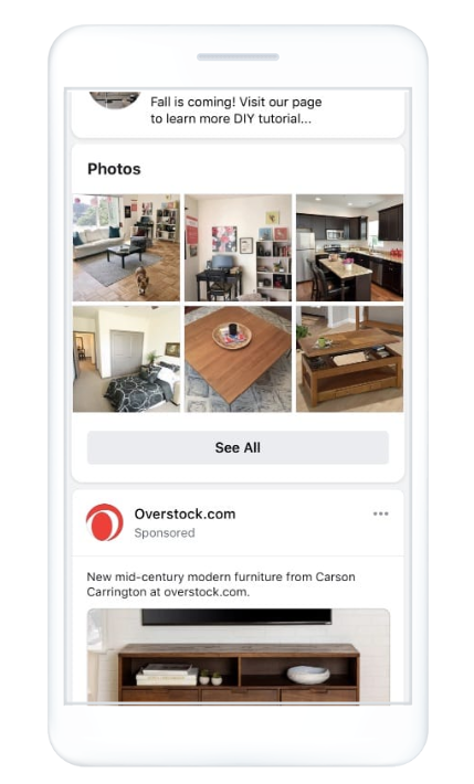 Facebook Suche-Anzeige