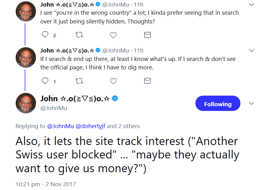 Google: derzeit keine Funktion, um Web-Ergebnisse für bestimmte Länder auszublenden