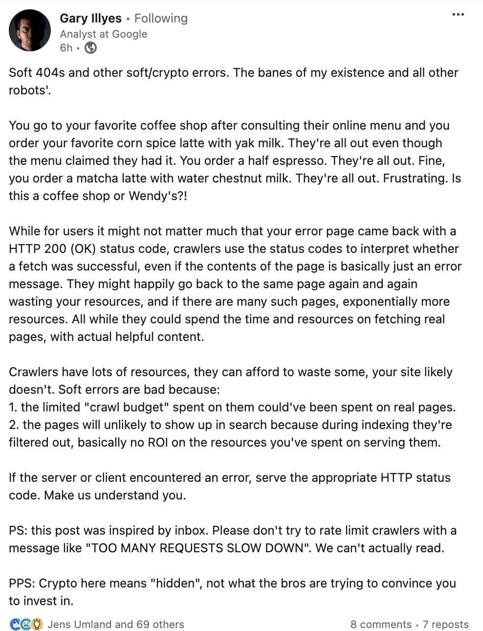 Gary Illyes: Soft-404-Seiten führen zu verschwendeten Ressourcen