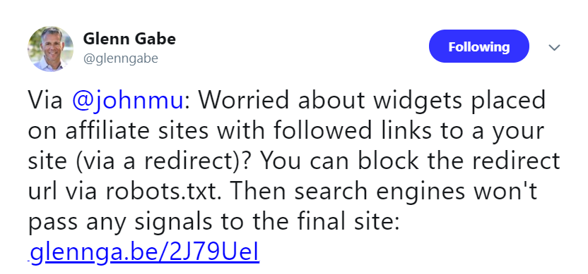 Google: Störende Links durch Redirects per robots.txt sperren