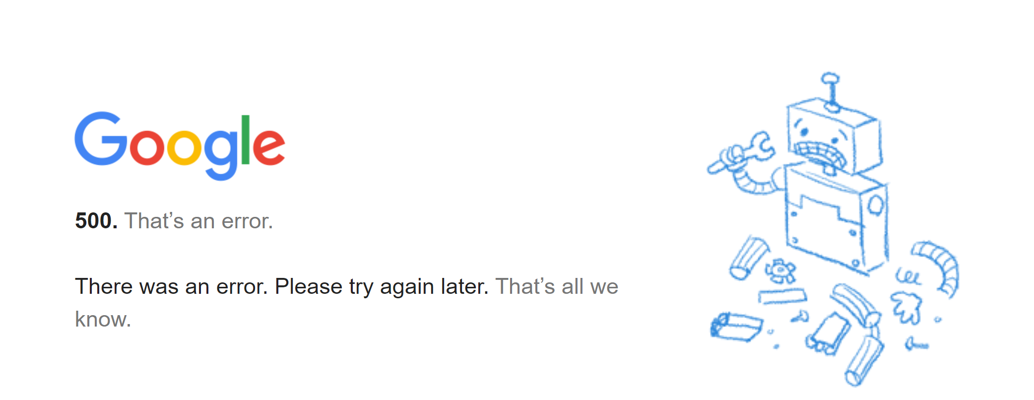 Google 500er-Fehler