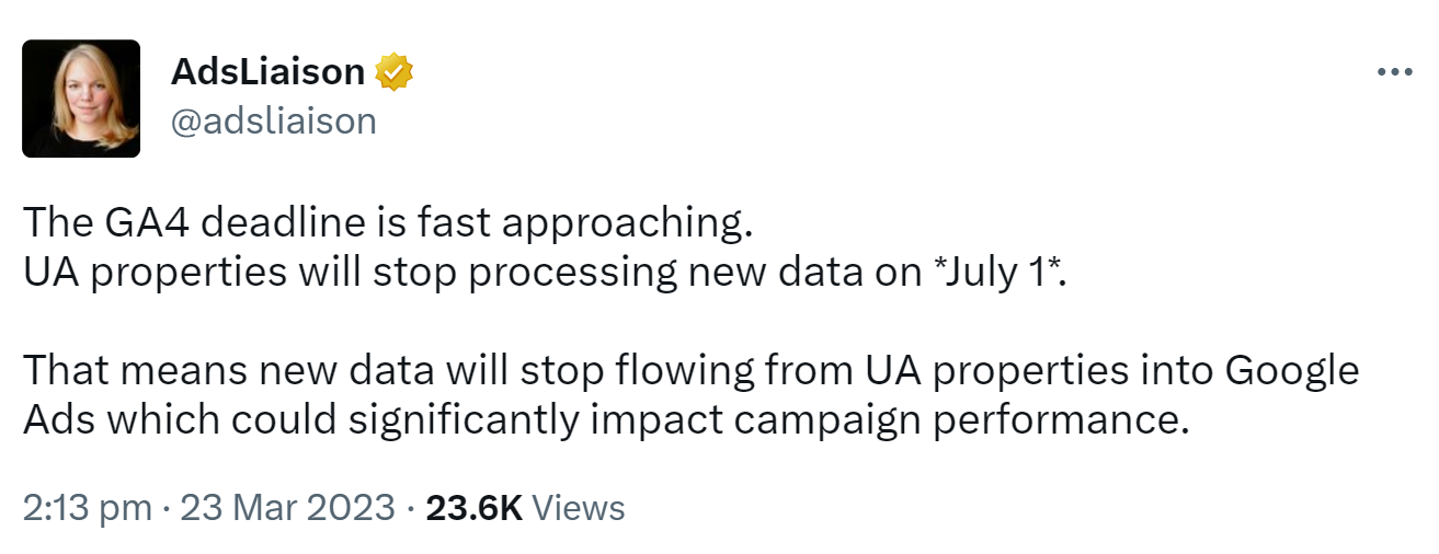 Google: Fehlende Migration nach GA4 kann Performance von Google Ads Kampagnen deutlich beeinträchtigen