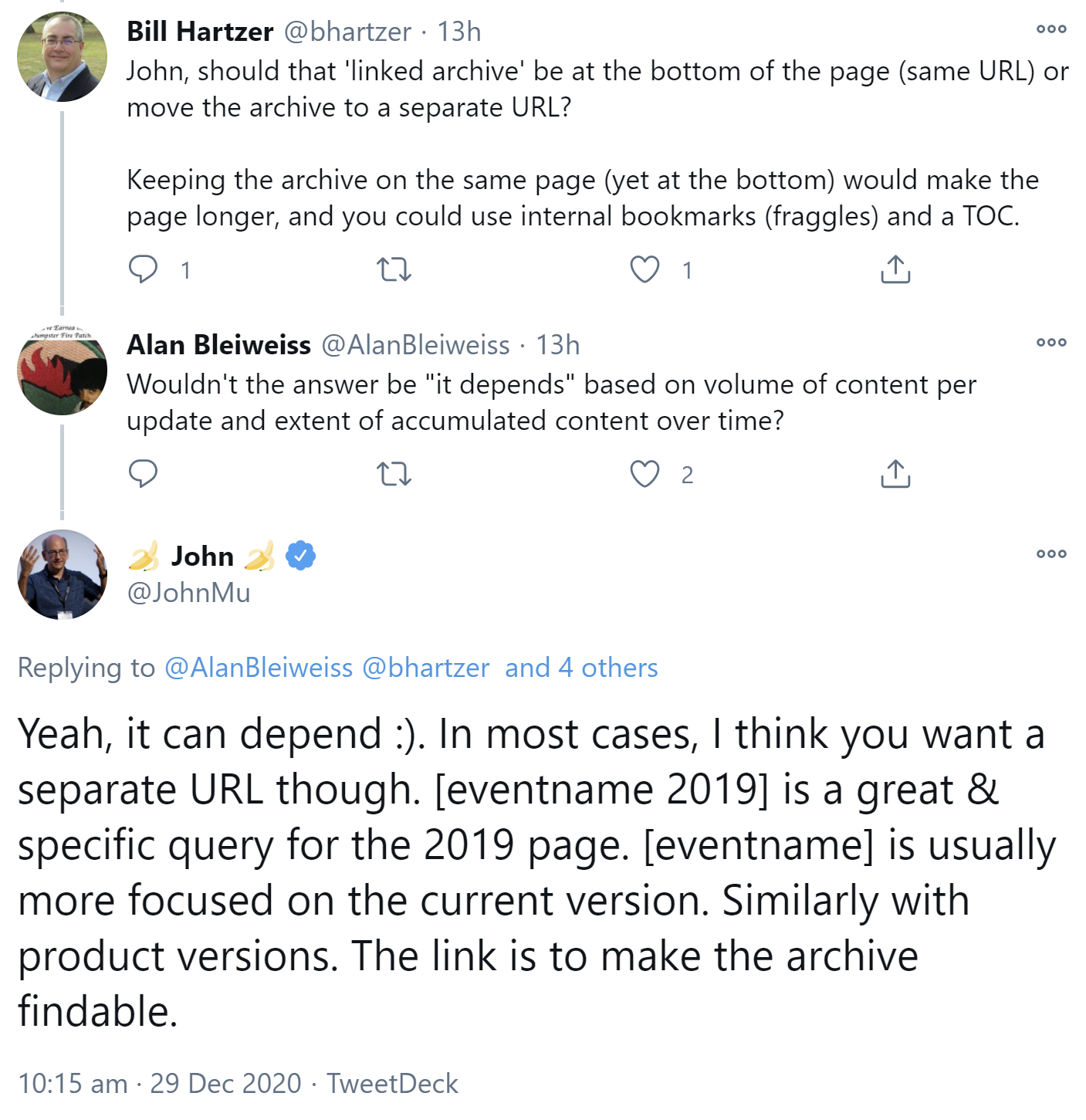Google: ältere Version von Inhalten in Archiv verlagern und verlinken