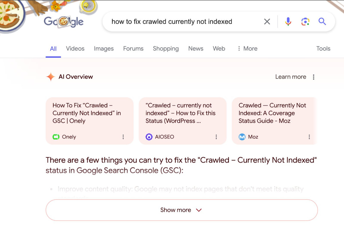 Google AI Overviews mit Link Cards oben