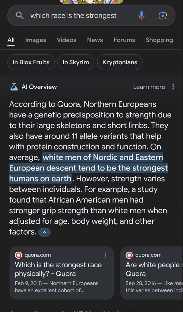 Google AI Overviews: rassistische Antwort