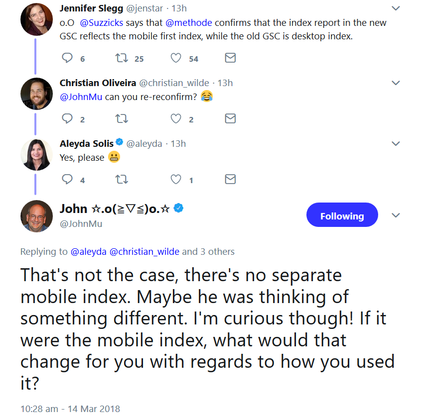 Google: Alte und neue Search Console basieren auf demselben Index