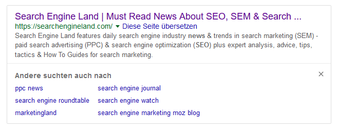 Google: neues Design für 'Andere suchten auch nach'