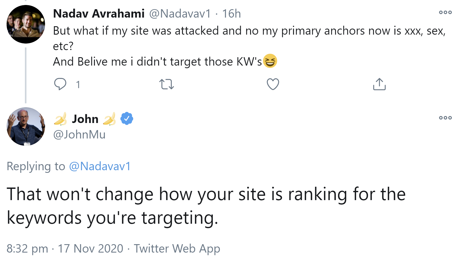 Google: Ankertexte nicht erwünschter Links haben keinen negativen Effekt auf die Rankings der Ziel-Keywords