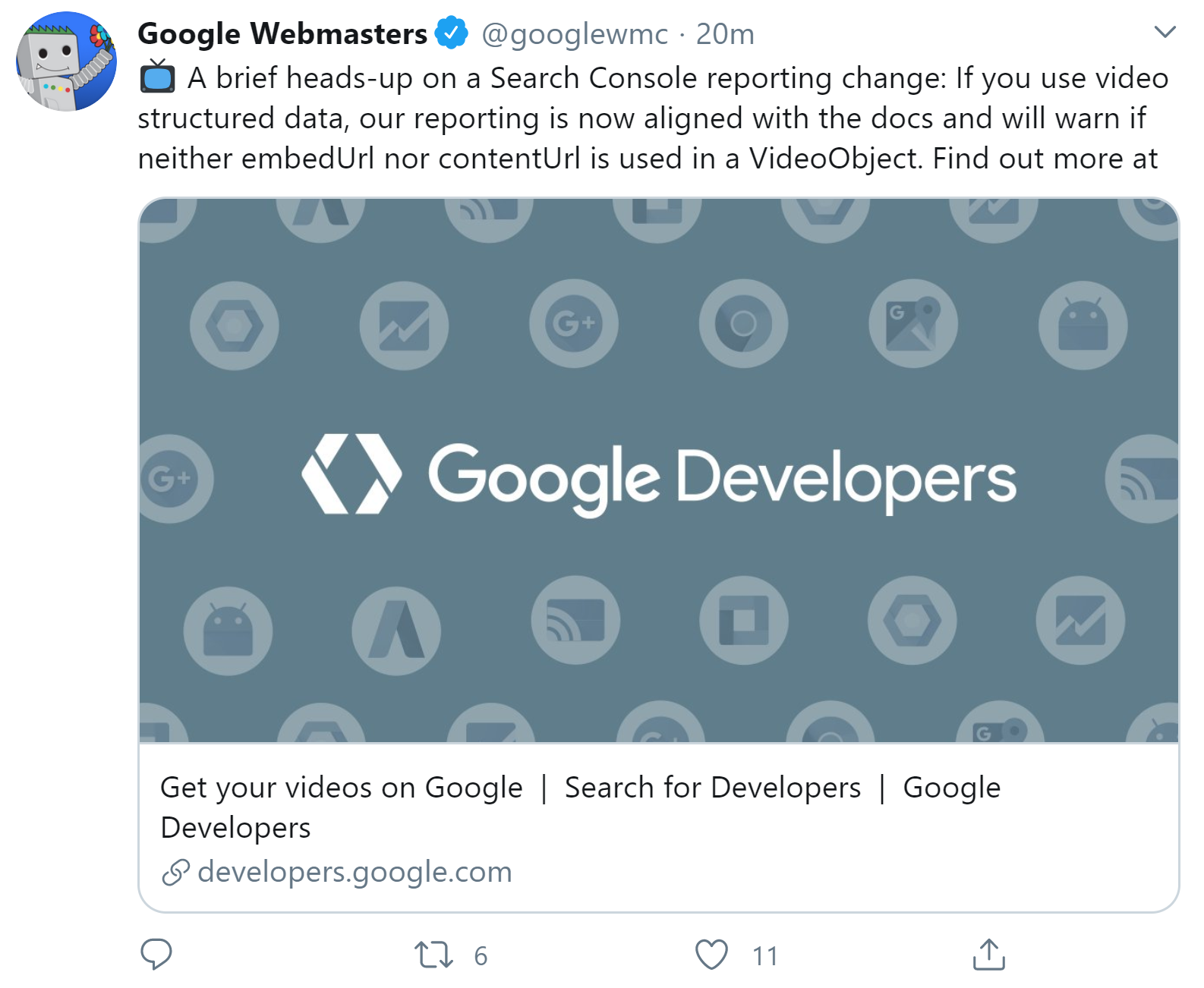 Google Search Console: Ankündigung wegen strukturierten Daten für Videos