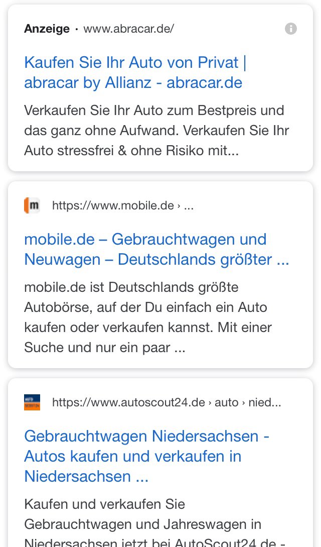 Google: neue Kennzeichnung von Anzeigen auf deutschen Mobile-SERPs