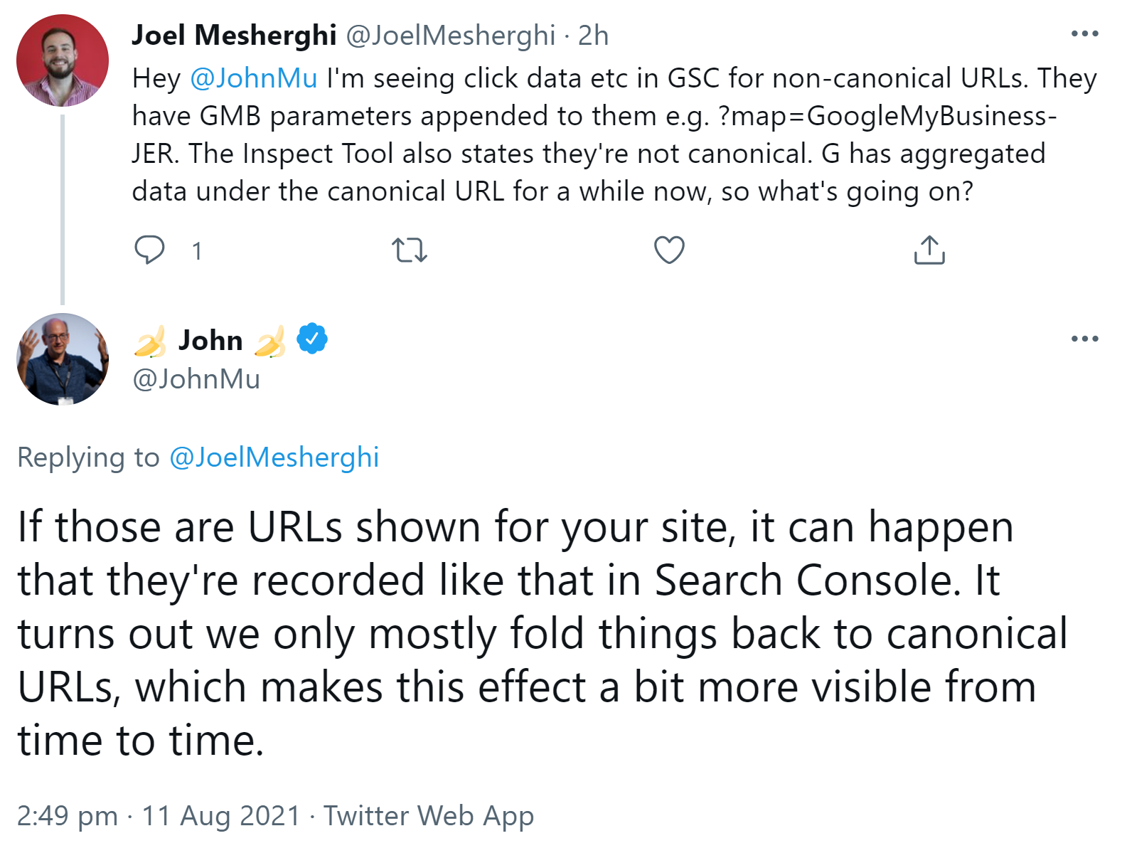Google: Auch Klicks für Nicht-Canonical-URLs können im Leistungsbericht der Search Console erscheinen