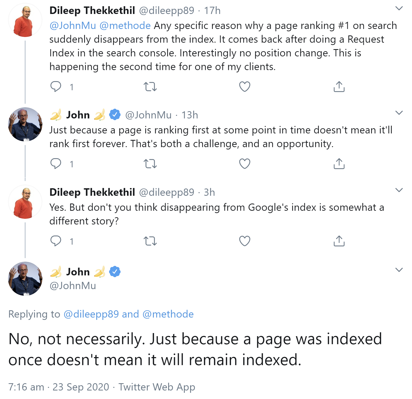 Google auch Webseiten auf Position 1 können deindexiert werden
