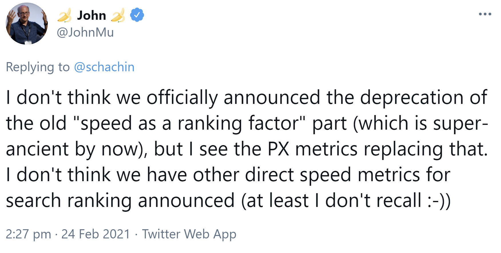 Google: Außer den Core Web Vitals wird es keine Speed-Metriken geben, die Einfluss auf die Rankings nehmen