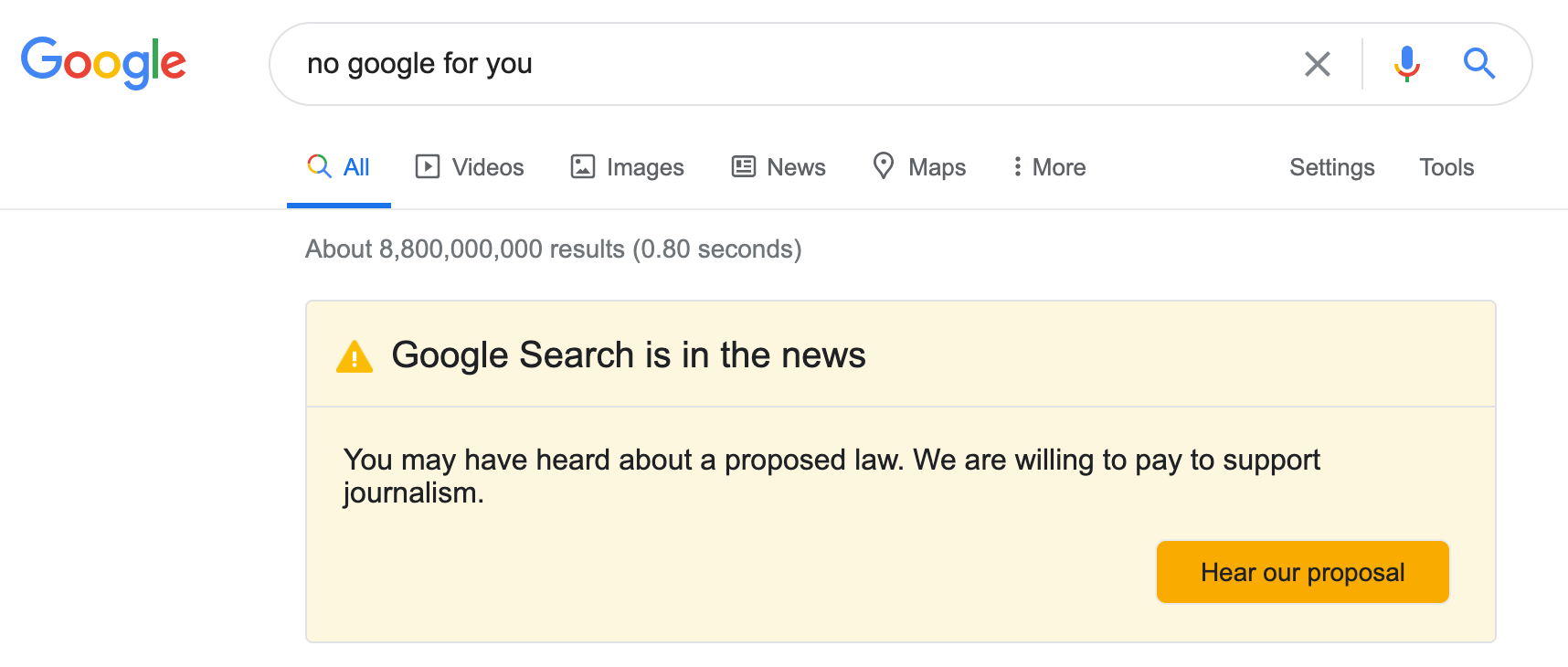 Google wehrt sich gegen geplantes Gesetz in Australien, das Google zum Bezahlen für Links verpflichten würde 