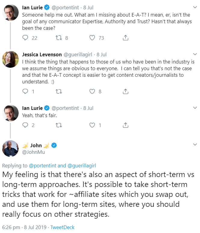 Google: langfristig besser andere Strategien verwenden