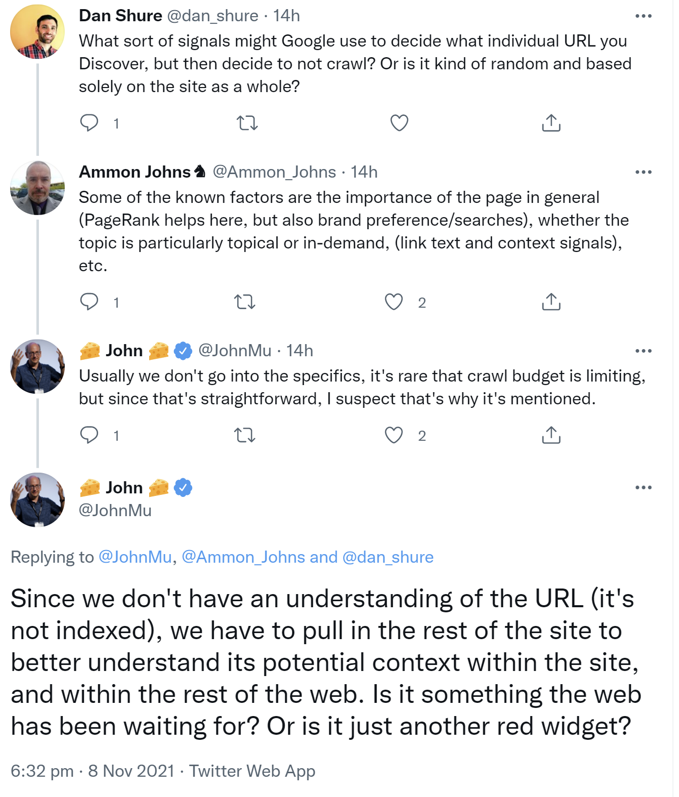 Google: Bei der Entscheidung über das Crawlen einer Seite spielt der Kontext eine Rolle