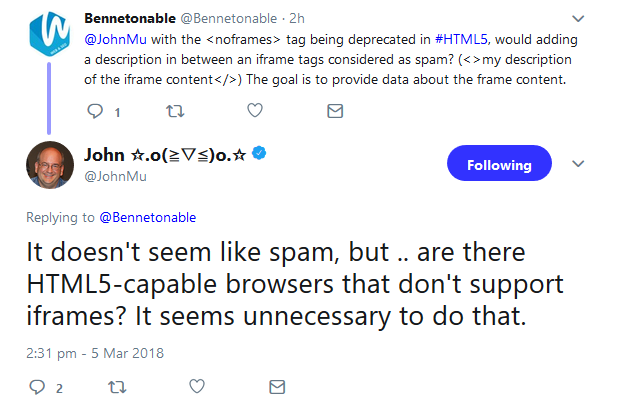 Google: Beschreibung innerhalb von iFrames nicht notwendig