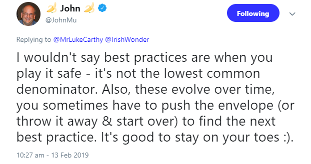 Google: Best Practices können sich weiterentwickeln
