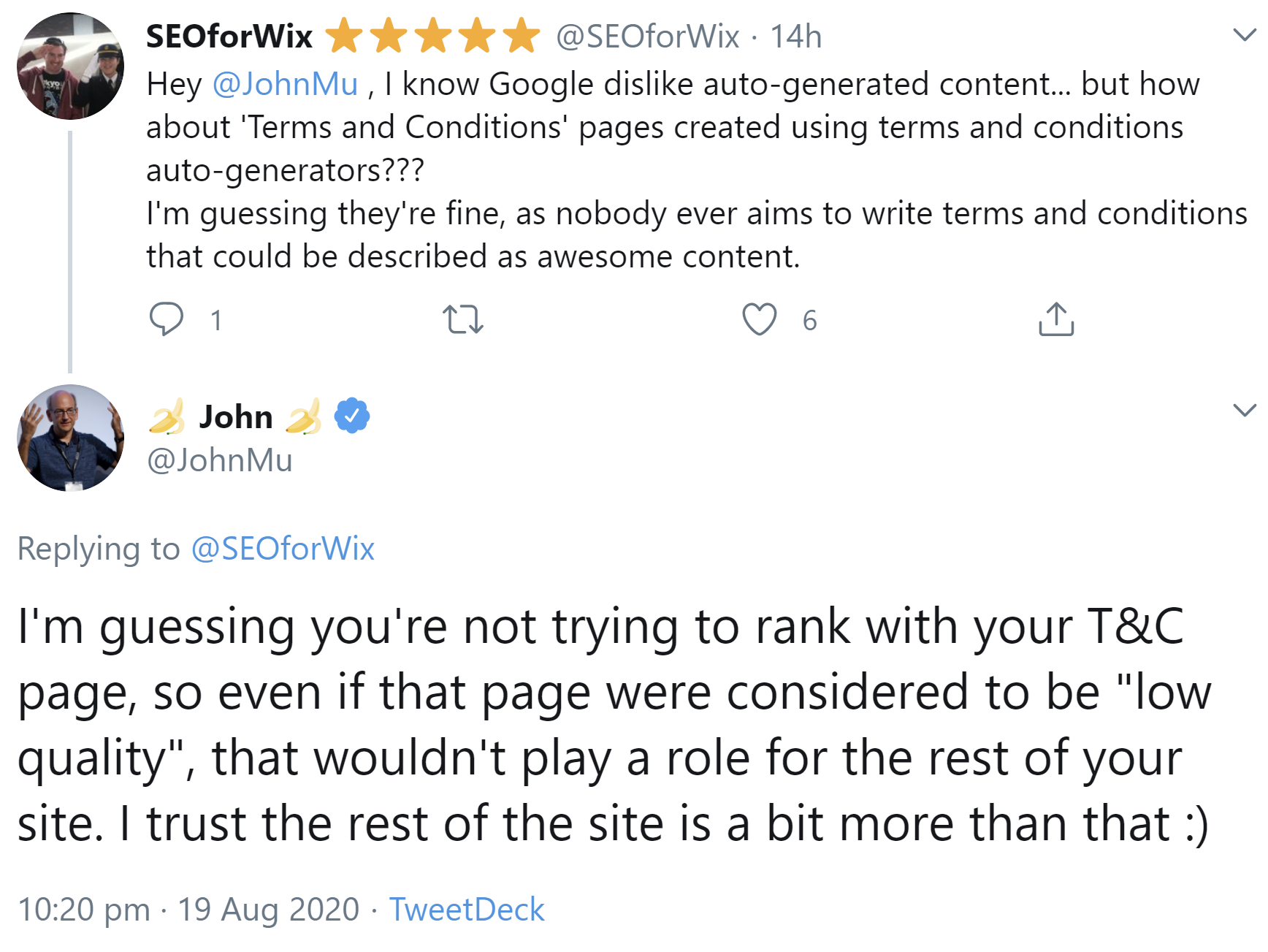 Google: Bestimmte Seiten dürfen automatisch erzeugt werden
