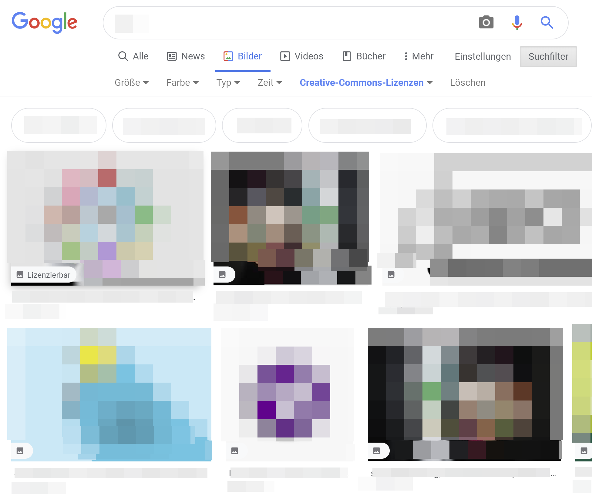Google Bildersuche: 'Lizenzierbar'-Label