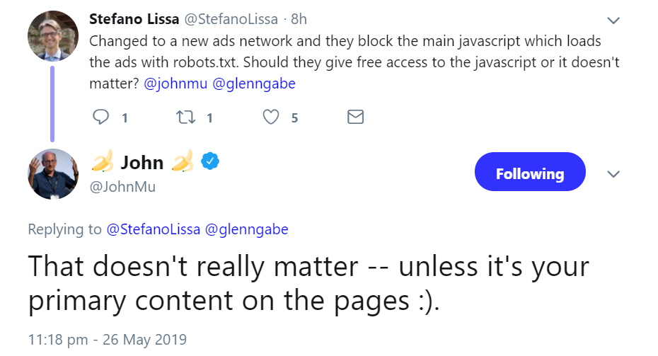 Google: Blockieren des JavaScripts von Werbung per robots.txt ist nicht schlimm