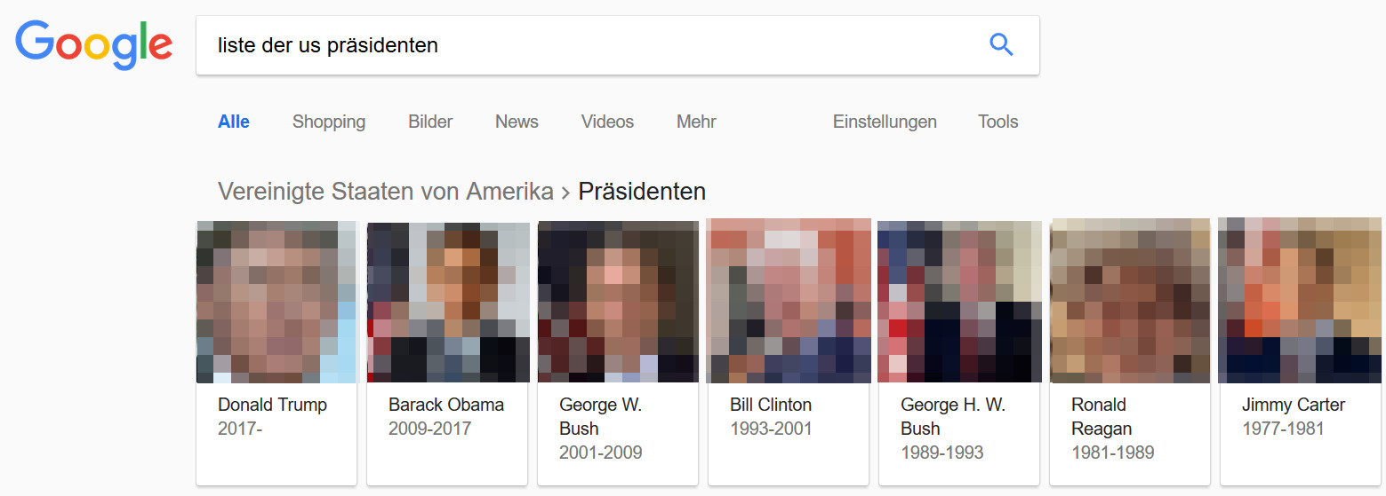 Google: SERP mit Breadcrumb