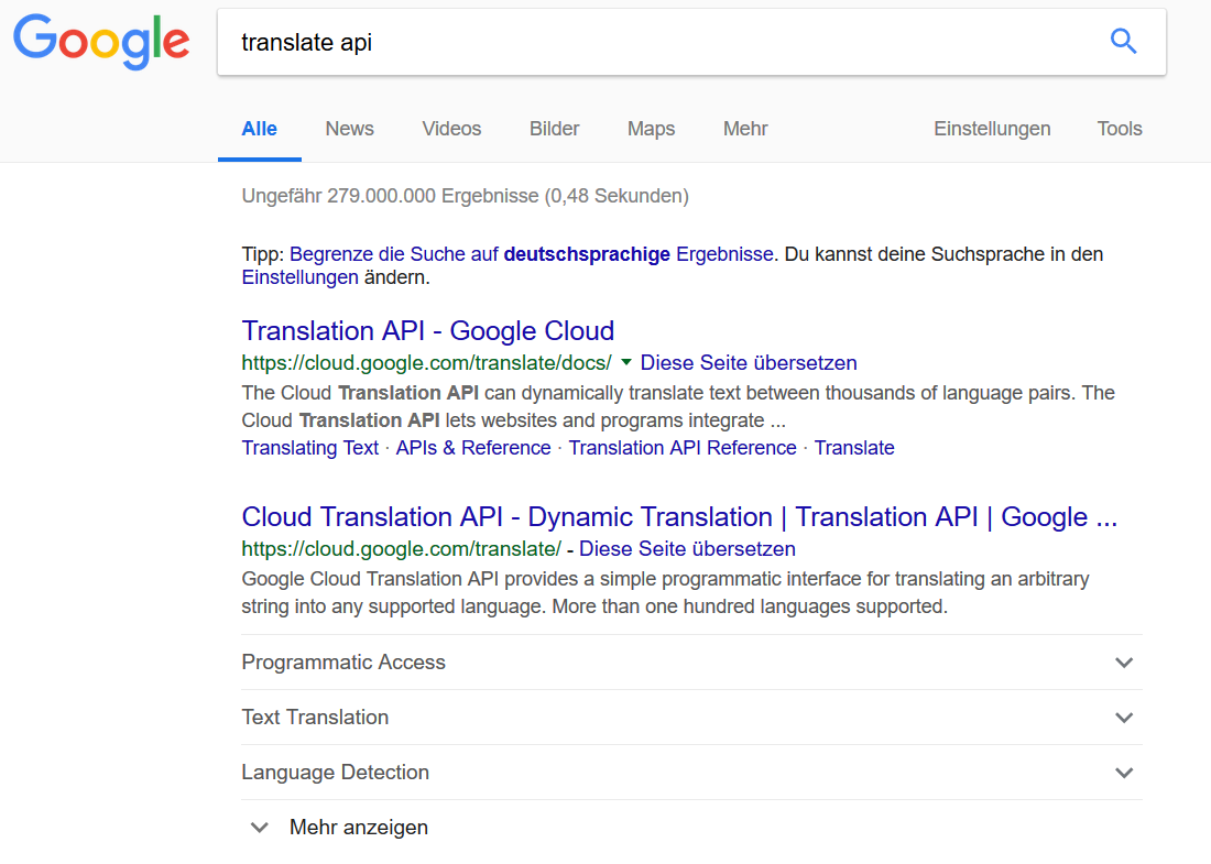Google: neue Sitelinks