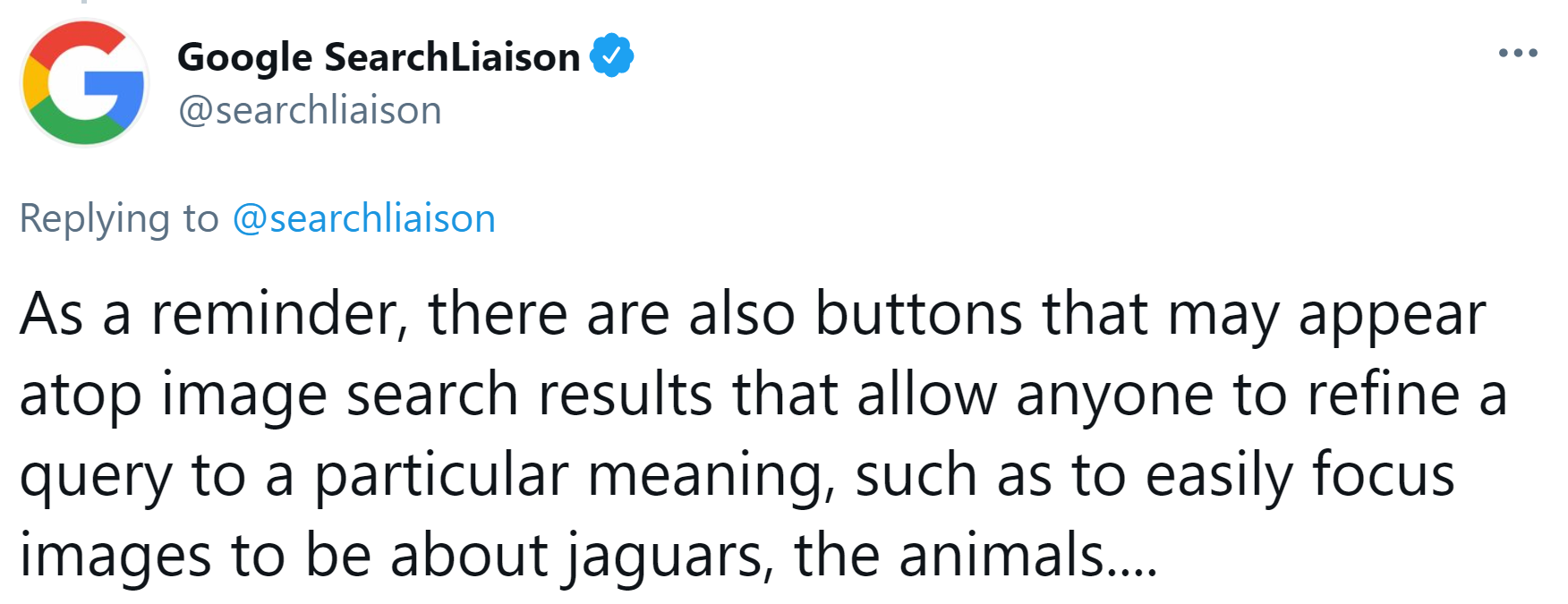 Google: Buttons zur Auswahl einer Bedeutung in der Bildersuche