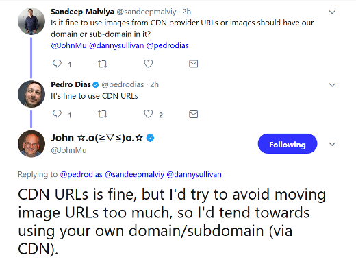 Google: URLs aus CDNs sind für Bilder ok