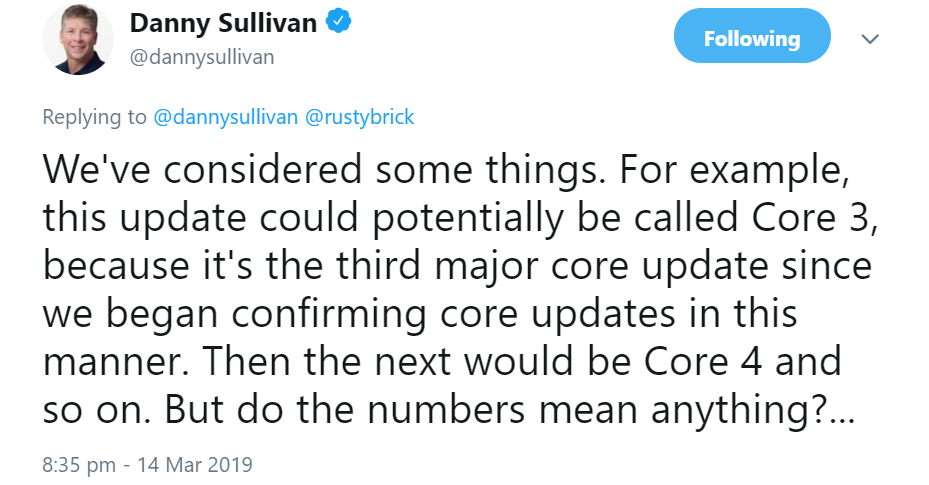 Google: Update vom 12.3. am besten Core 3 nennen