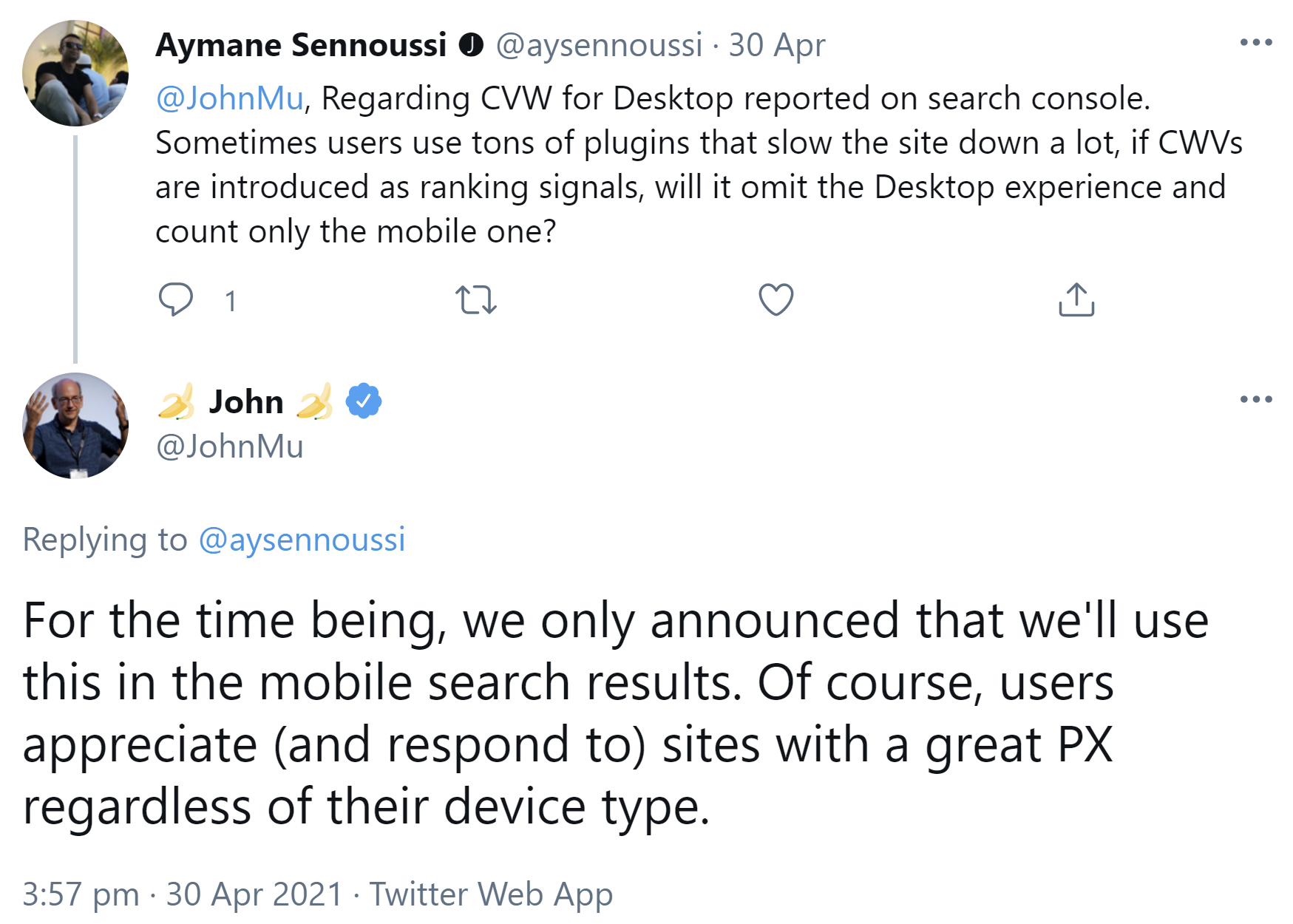 Google Core Web Vitals: Nur mobile Daten zählen