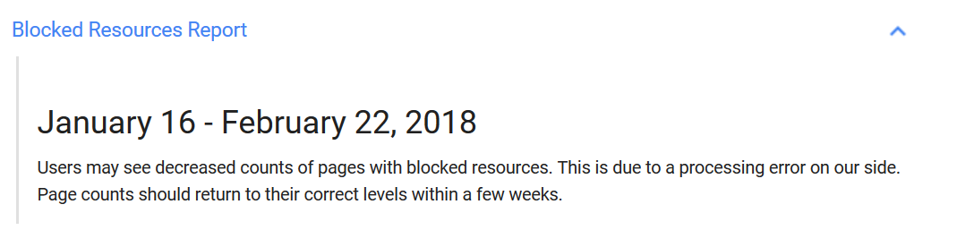 Google Data Anomalies: Problem mit der Ausweisung von Seiten mit blockierten Ressourcen