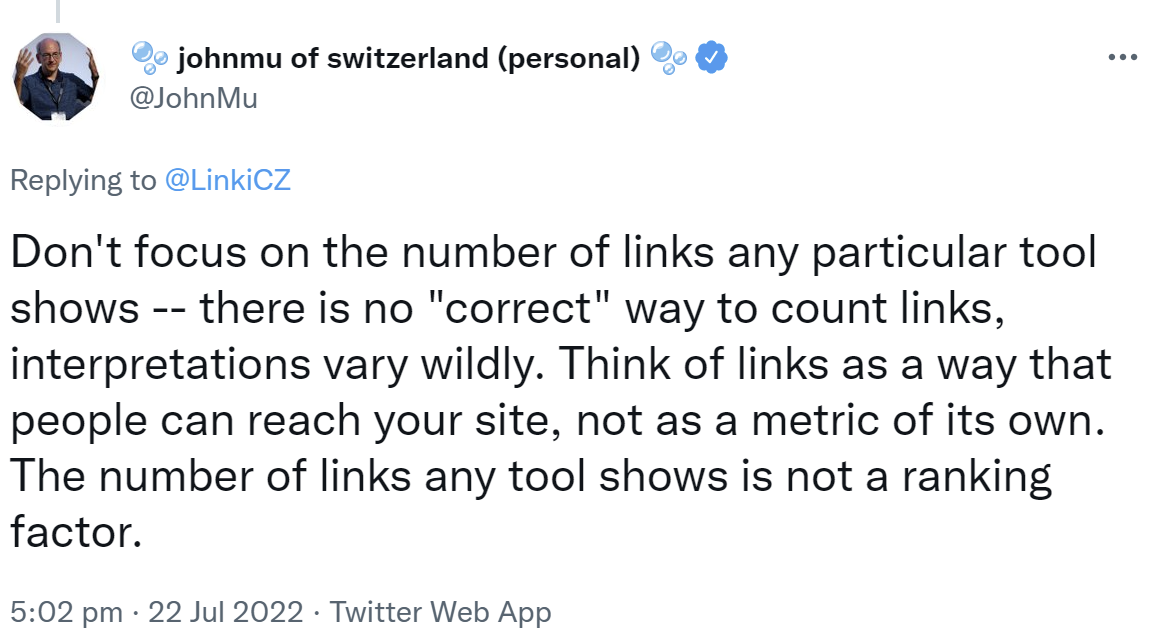 Google: Die von SEO-Tools angezeigte Linkanzahl ist kein Rankingfaktor
