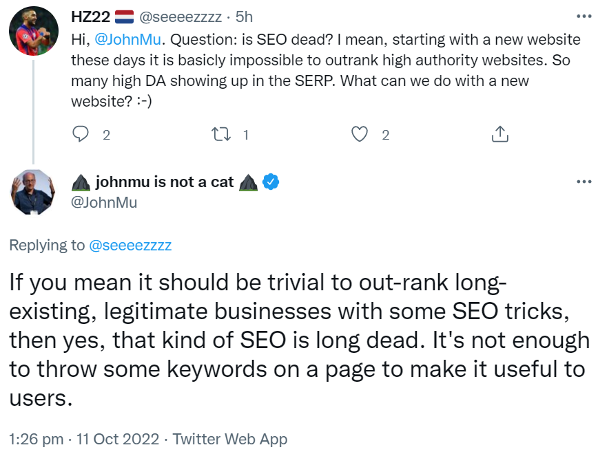 Google: 'Diese Art von SEO ist tot.'