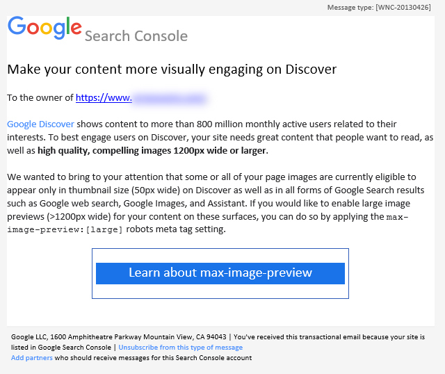 Google fordert zur Verwendung großformatiger Bilder auf