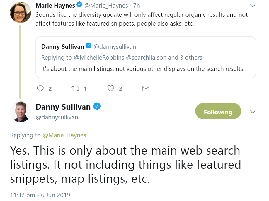 Google: Diversity Update wird nur Webergebnisse betreffen