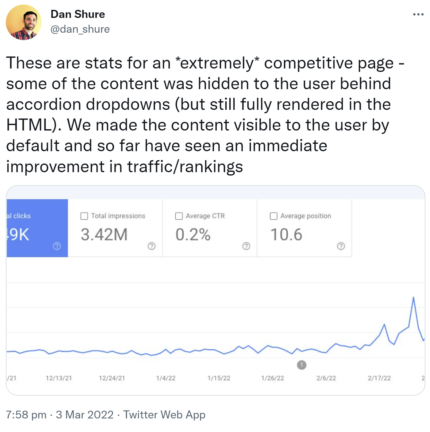 Google: Versuch zeigte bessere Rankings und mehr Traffic durch sofortiges Anzeigen von Inhalten, die zuvor hinter einem Akkordeon versteckt waren