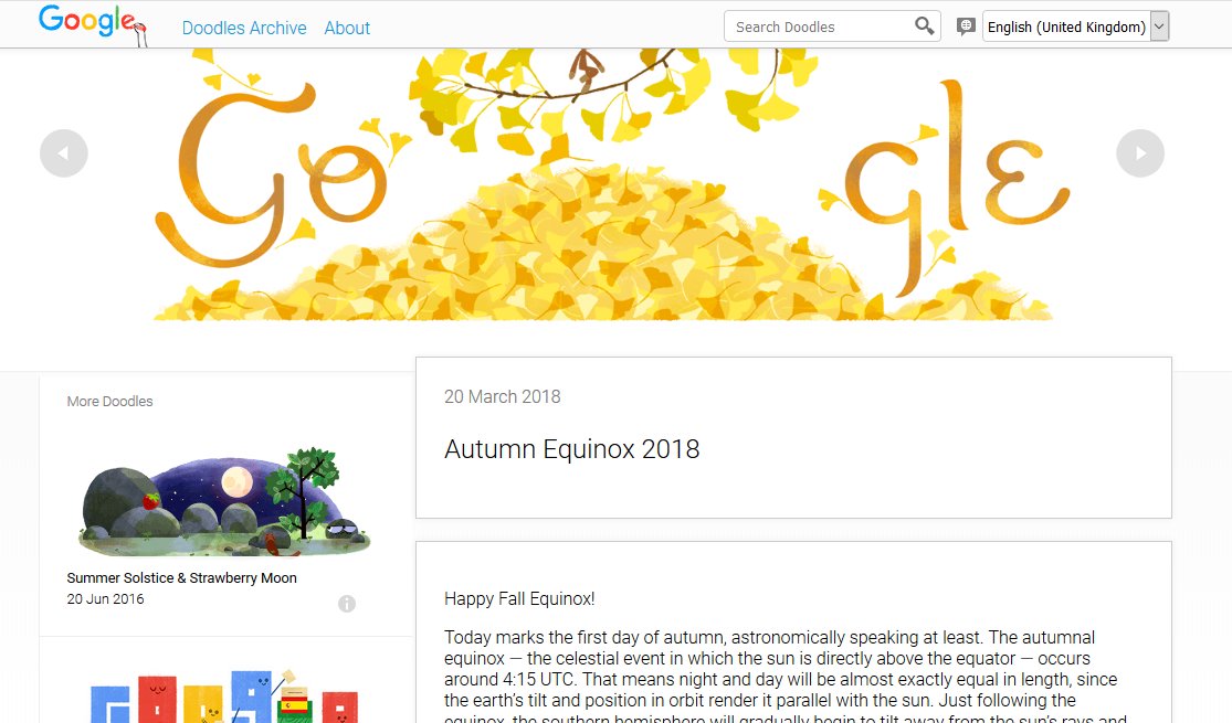 Google Doodle: Herbstbeginn auf der Südhalbkugel