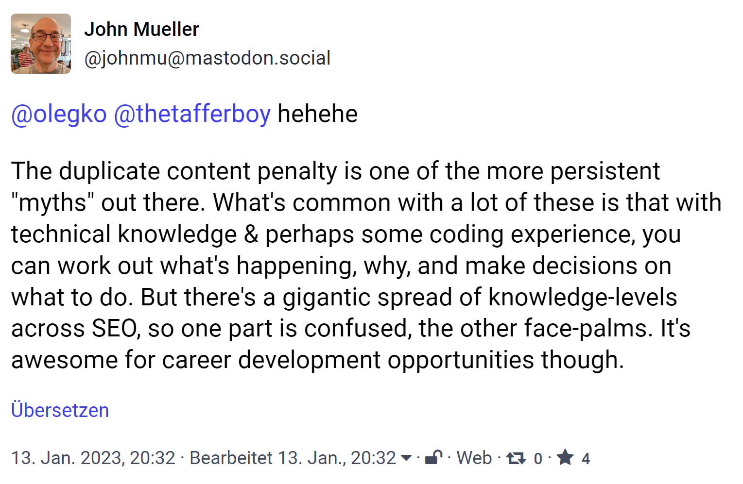 Google: 'Duplicate Content Penalty ist ein Mythos.'