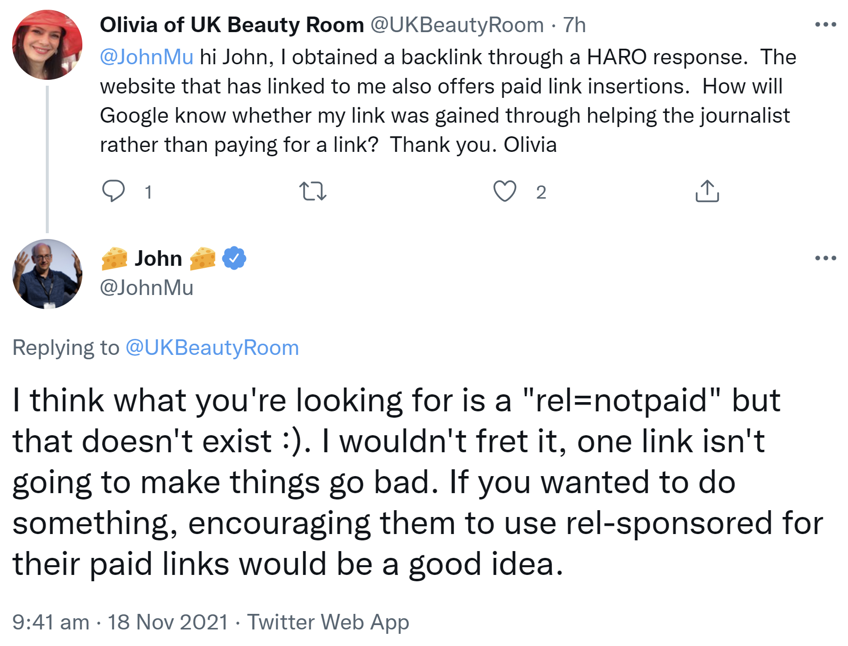 Google: Ein unnatürlicher Link ist kein Problem