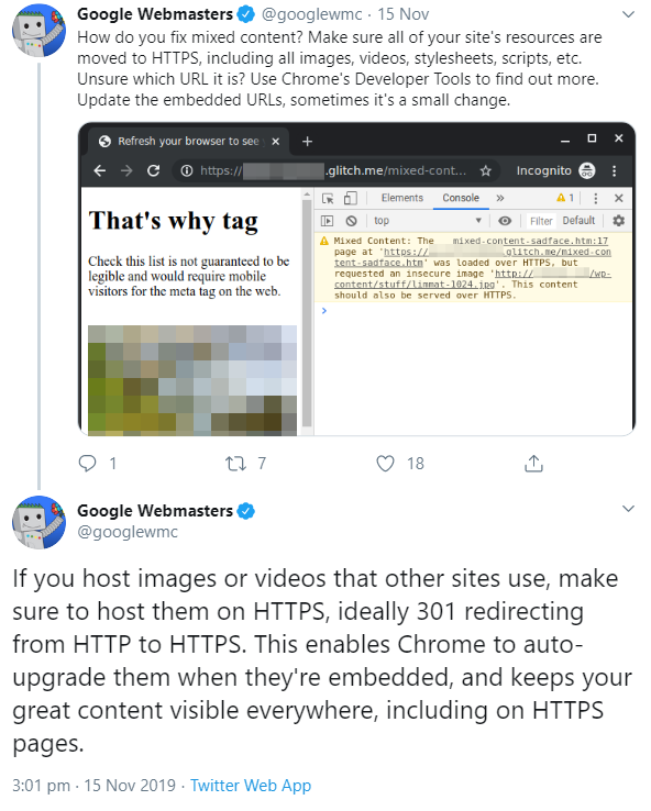 Google: Tipps zum Vermeiden von Mixed Content