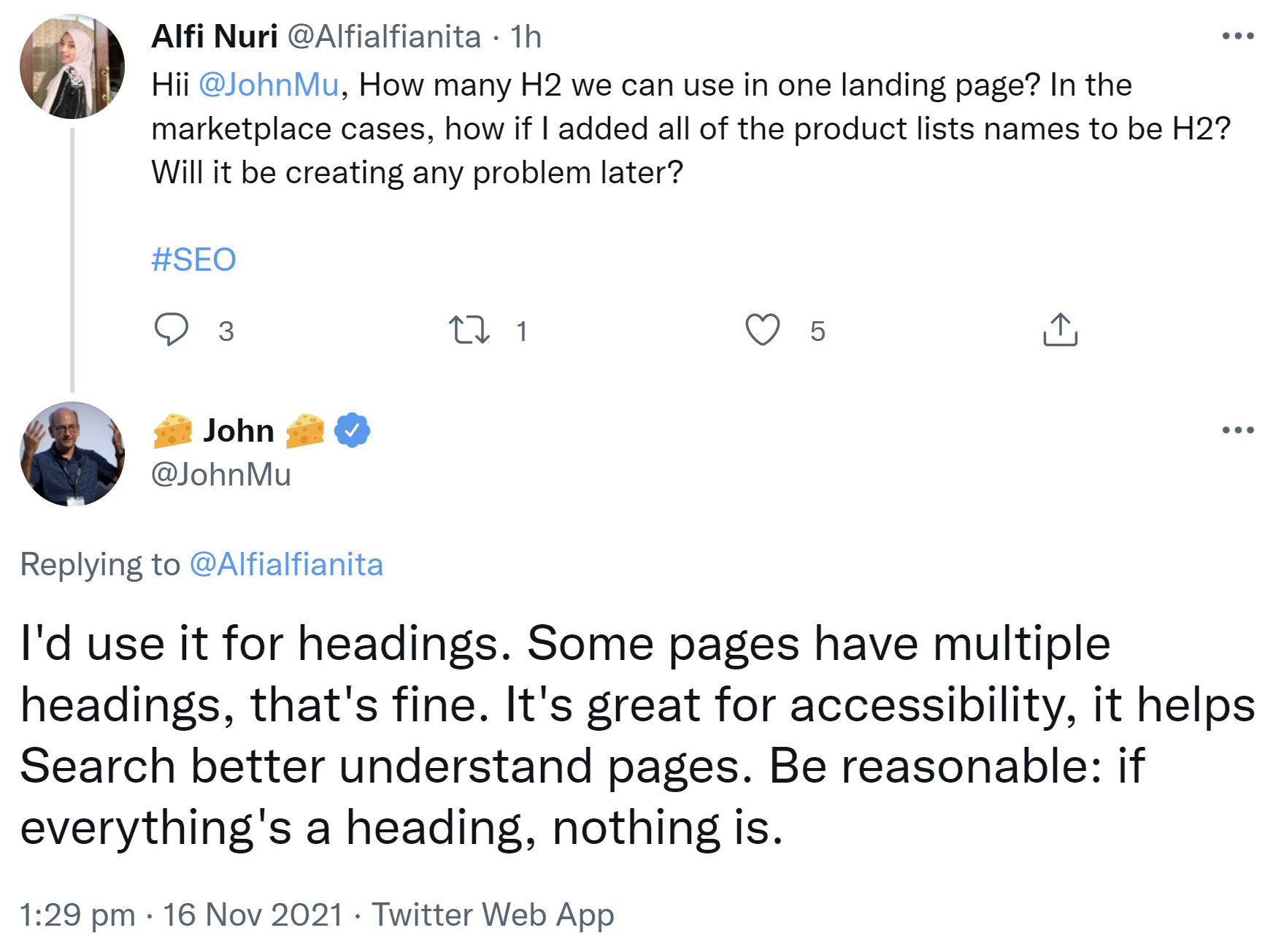 Google empfiehlt den sparsamen Umgang mit Überschriften