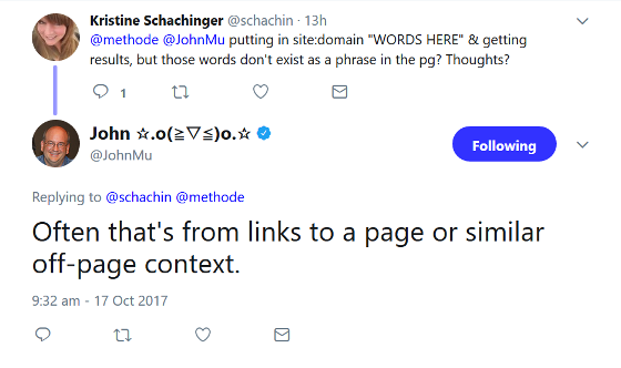 Google: Ergebnisse auch, wenn das gesuchte Keyword nicht enthalten ist
