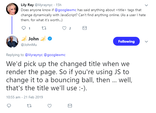 Google erkennt Titel, die nachträglich per JavaScript verändert wurden