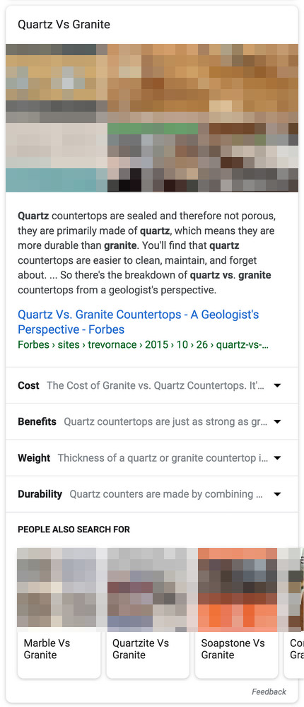 Google: erweiterbares Featured Snippet